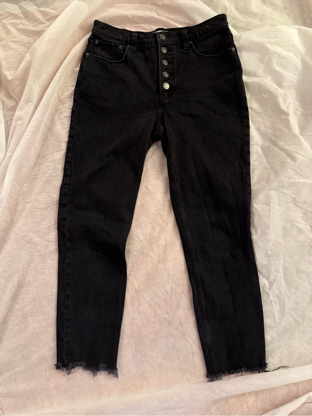 Abercrombie & Fitch High-Rise Black Button-Fly Jeans sizes 6